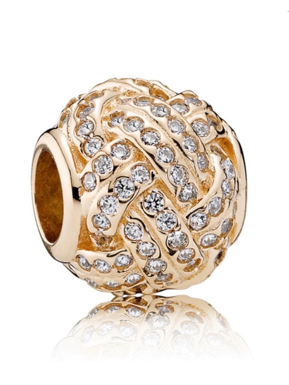 Pandora 14K Gold Pavé Crystal Knot Charm